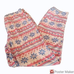 Jaclyn Smith Pink and Blue Patterned Kids Sweatpants